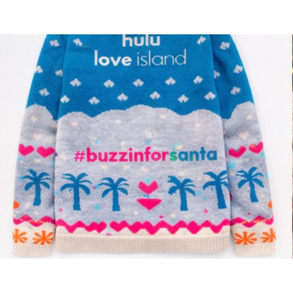 Hulu Love Island Christmas Sweater #BuzzinForSanta Ugly Holiday Pullover
